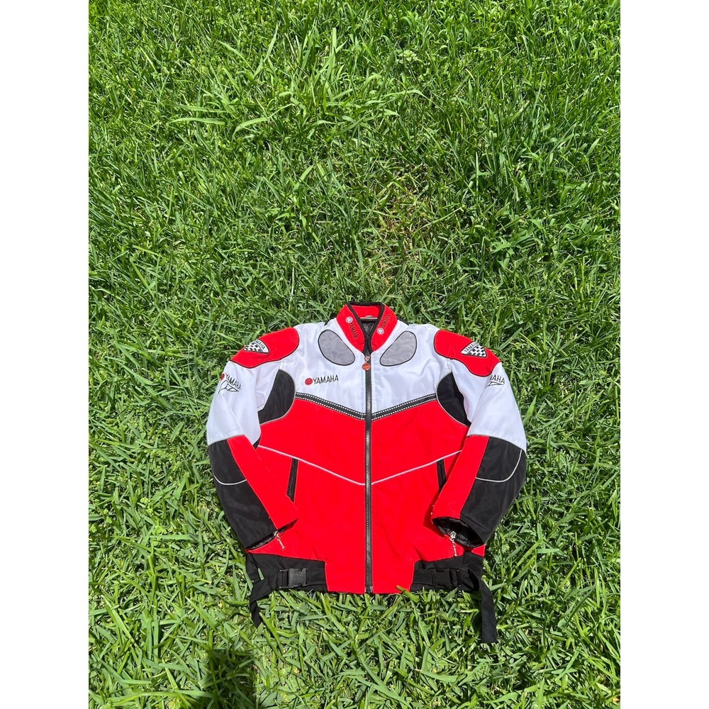 Vintage Yamaha Moto Jacket Youth Size XL Red White Black